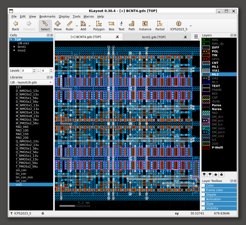 KLayout による階層設計